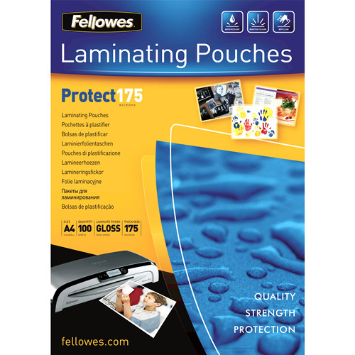 Fellowes A4 Glossy 175 Micron Laminating Pouch - 100 pack