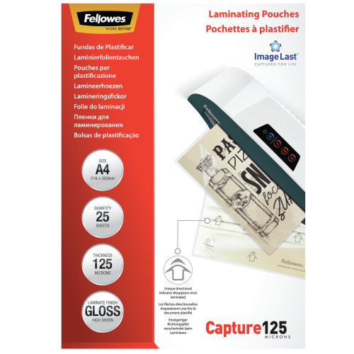 Fellowes ImageLast A4 125 Micron Laminating Pouch - 25 pack