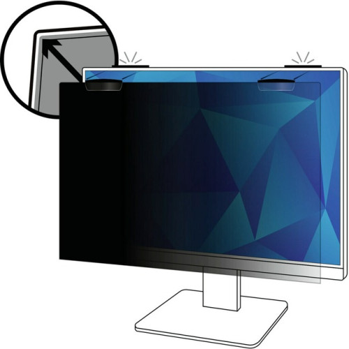 3M Privacy Filter for 24in Full Screen Monitor with COMPLY Magnetic Attach, 16:9, PF240W9EM