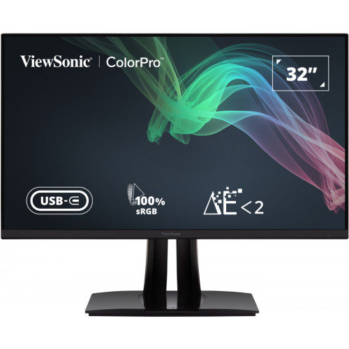 ViewSonic ColorPro 32" 4K UHD Pantone Validated 100% sRGB & Factory Pre-Calibrated Monitor with 60W USB-C