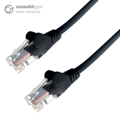 connektgear 0.5m RJ45 CAT5e UTP Stranded Flush Moulded Network Cable - 24AWG - Black