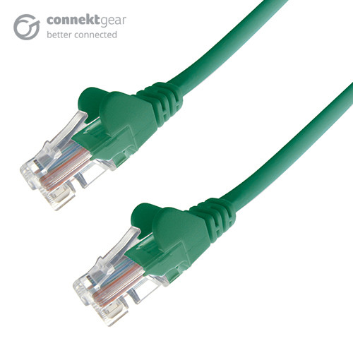 connektgear 0.5m RJ45 CAT5e UTP Stranded Flush Moulded Network Cable - 24AWG - Green