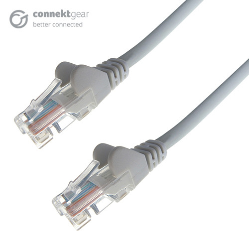 connektgear 0.5m RJ45 CAT5e UTP Stranded Flush Moulded Network Cable - 24AWG - Grey