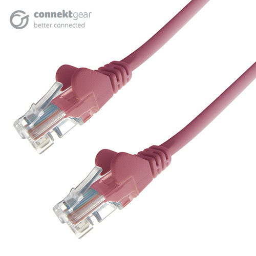 connektgear 0.5m RJ45 CAT5e UTP Stranded Flush Moulded Network Cable - 24AWG - Pink