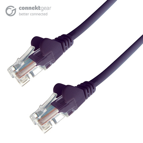 connektgear 0.5m RJ45 CAT5e UTP Stranded Flush Moulded Network Cable - 24AWG - Purple