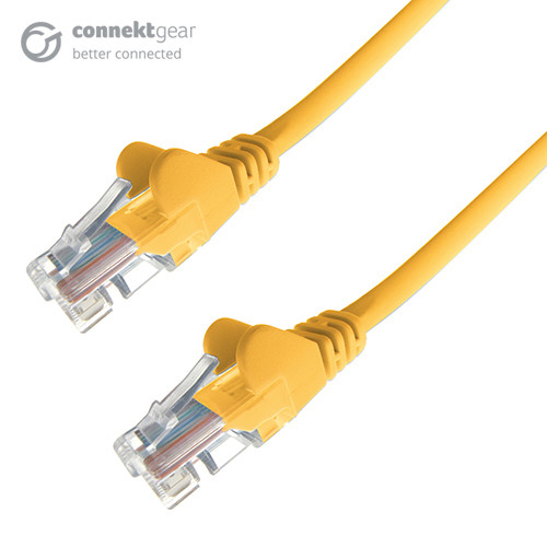 connektgear 0.5m RJ45 CAT5e UTP Stranded Flush Moulded Network Cable - 24AWG - Yellow