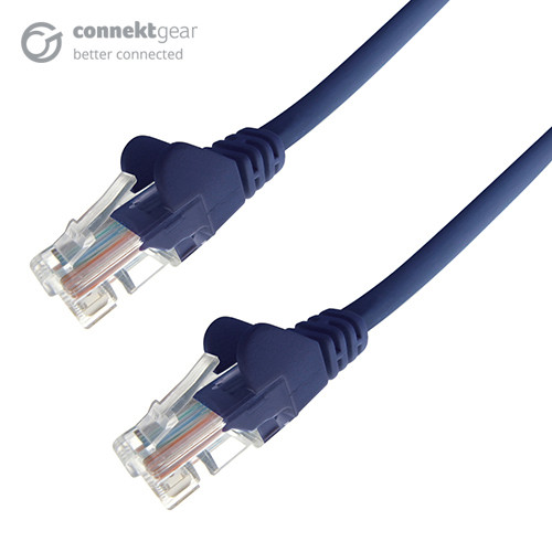 connektgear 0.5m RJ45 CAT6 UTP Stranded Flush Moulded LS0H Network Cable - 24AWG - Blue