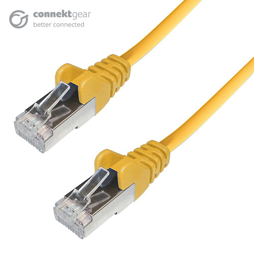 connektgear 1m RJ45 CAT6A SSTP Stranded Flush Moulded LS0H Network Cable - 26AWG - Yellow