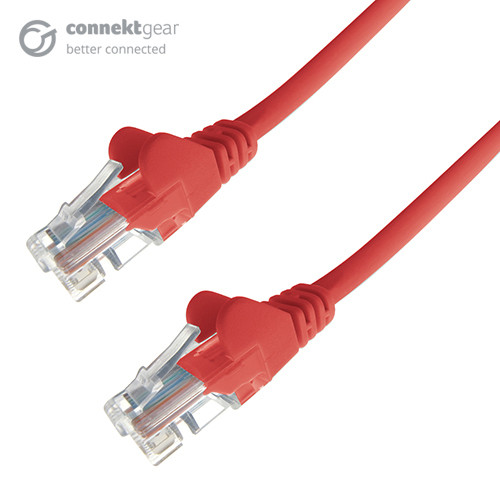 connektgear 1.5m RJ45 CAT6 UTP Stranded Flush Moulded LS0H Network Cable - 24AWG - Red