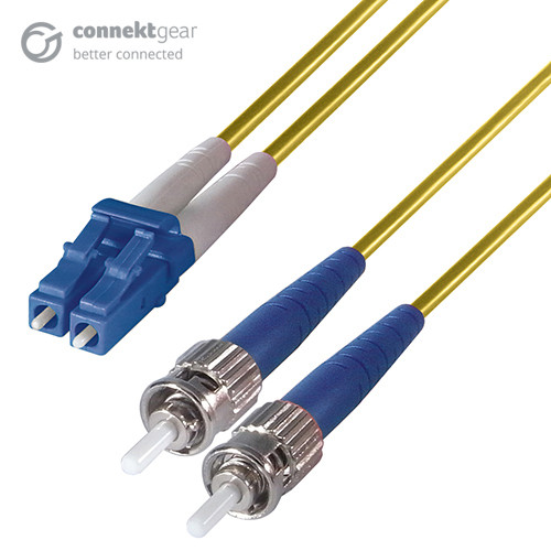 connektgear 10m Duplex Fibre Optic Single-Mode Cable OS2 9/125 Micron LC to ST Yellow 10-14 working days non cancellable non returnable