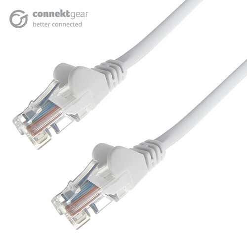 connektgear 10m RJ45 CAT5e UTP Stranded Flush Moulded Network Cable - 24AWG - White