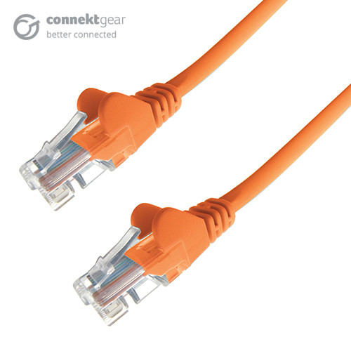 connektgear 10m RJ45 CAT6 UTP Stranded Flush Moulded LS0H Network Cable - 24AWG - Orange