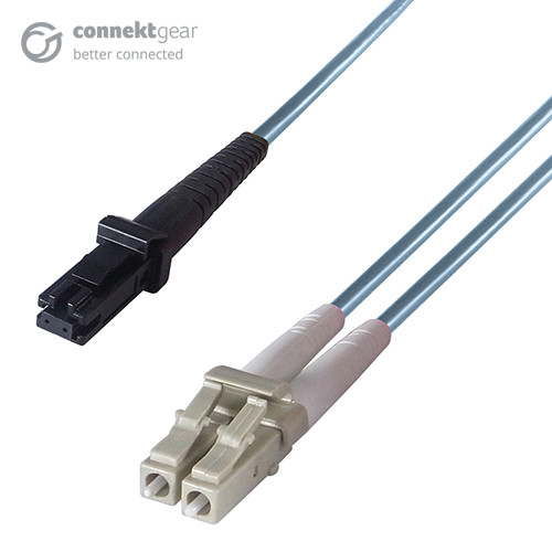 connektgear 1m Duplex Fibre Optic Multi-Mode Cable OM3 50/125 Micron MT to LC Aqua 10-14 working days non cancellable non returnable