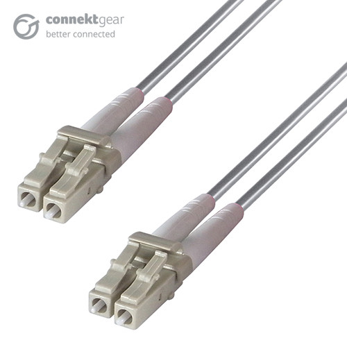 connektgear 1m Duplex Fibre Optic Multi-Mode Cable OM1 62.5/125 Micron LC to LC Grey 3-5 working days non cancellable non returnable