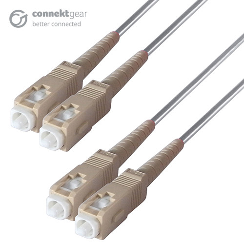 connektgear 1m Duplex Fibre Optic Multi-Mode Cable OM1 62.5/125 Micron SC to SC Grey 3-5 working days non cancellable non returnable