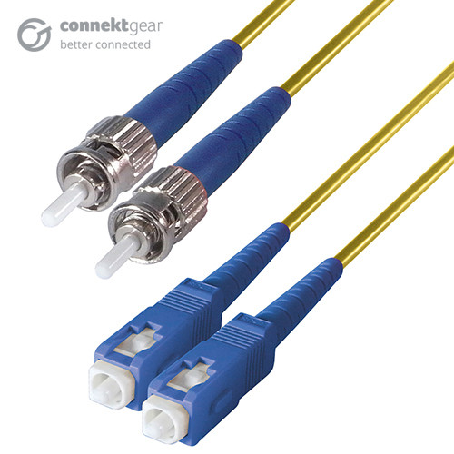 connektgear 2m Duplex Fibre Optic Single-Mode Cable OS2 9/125 Micron ST to SC Yellow 10-14 working days non cancellable non returnable