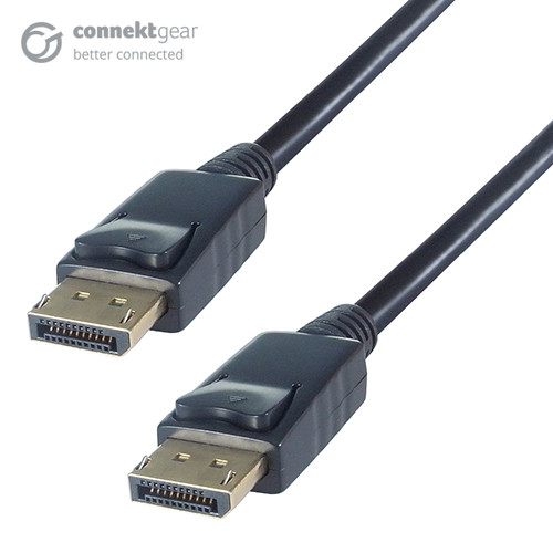 connektgear 2m V1.2 4K DisplayPort Connector Cable - Male to Male Gold Lockable Connectors