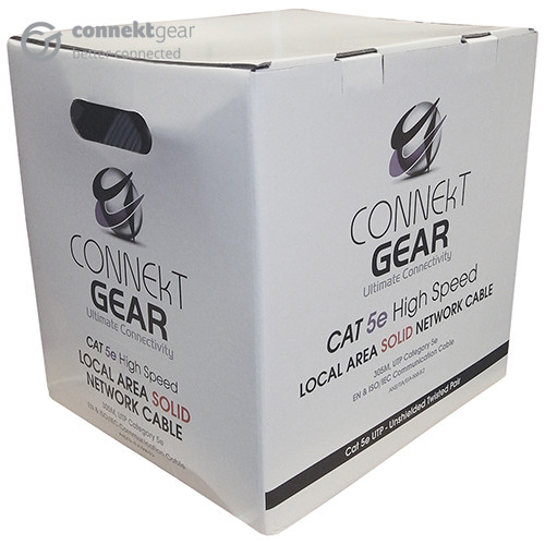 connektgear 305m Solid CAT5e UTP Network Cable Drum - 24AWG - Grey