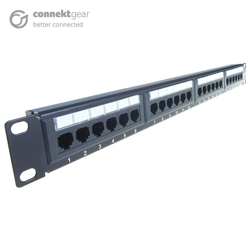 connektgear 24 Port Patch Panel (Cat5e) IDC Punch Down 19 inch