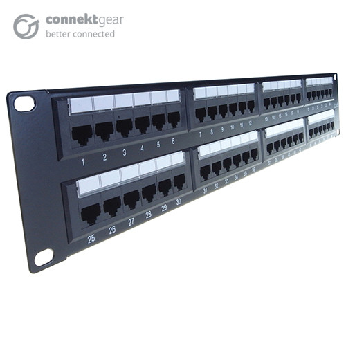 connektgear 48 Port Patch Panel (Cat6) IDC Punch Down 19 inch