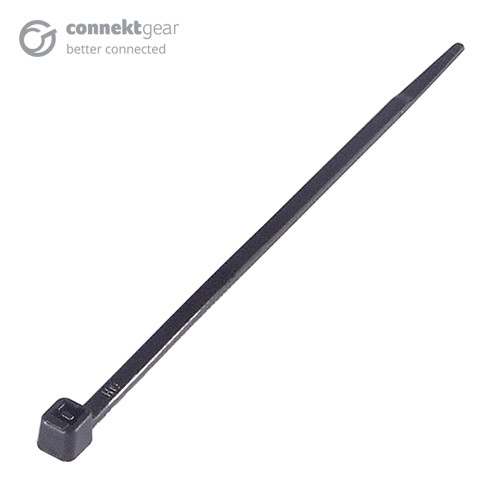 connektgear Plastic Cable Ties (High Tensile Strength) 370 x 4.8mm - Pack of 100 Black