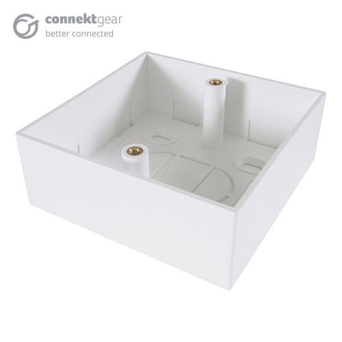 connektgear Single Gang Back Box Surface Mount 32mm Deep - White