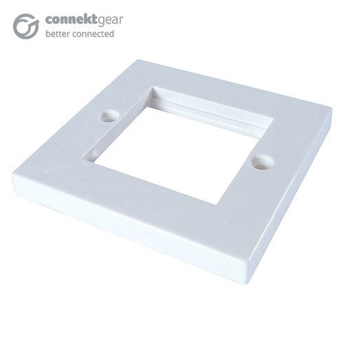 connektgear AV Single Faceplate - 2 Module 86 x 86mm Flat Edge - White