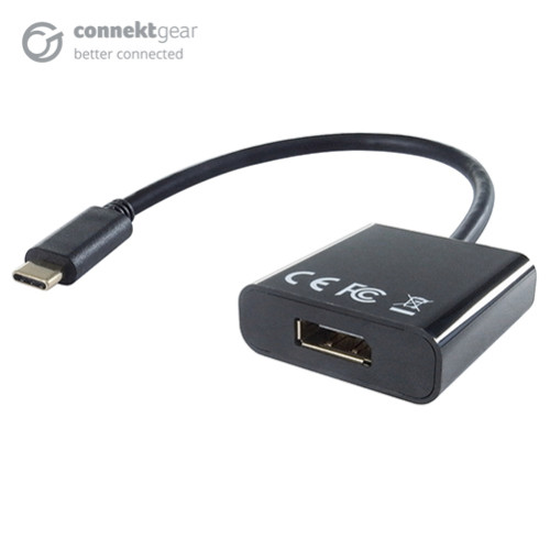 connektgear USB 3.1 Type C to DP Active 4K Adapter - Male to Female - Thunderbolt and DP Compatible