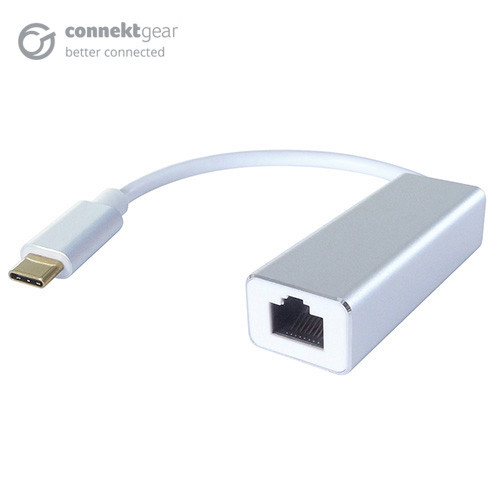 connektgear USB 3 Type C to RJ45 Cat 6 Gigabit Ethernet Adapter - Male to Female