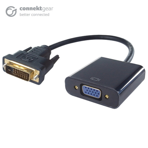 connektgear DVI-D 24+1 to VGA Active Adapter - Male to Female (DVI Source)