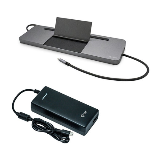 USB-C Ergonomic 4K 3x Display Docking Station with Power Delivery 85 W + Universal Charger 112 W