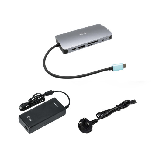 USB-C Metal Nano Dock HDMI/VGA with LAN + Charger 112W