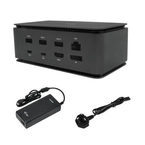 USB4 Metal Docking station Dual 4K HDMI DP with Power Delivery 80 W + Universal Charger 100 W