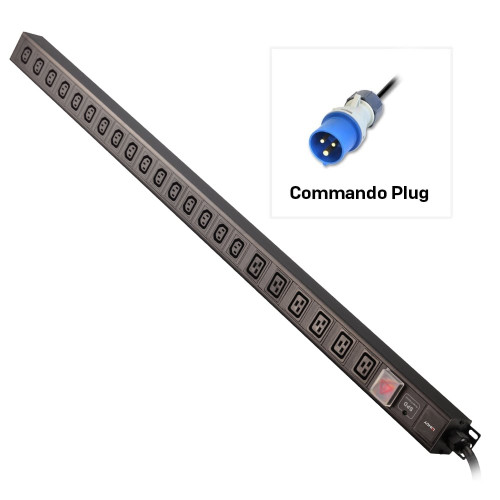 22 Way IEC Sockets, Vertical PDU with Commando Plug