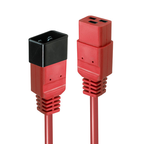 1m IEC C19 to C20 Extension Cable, Red