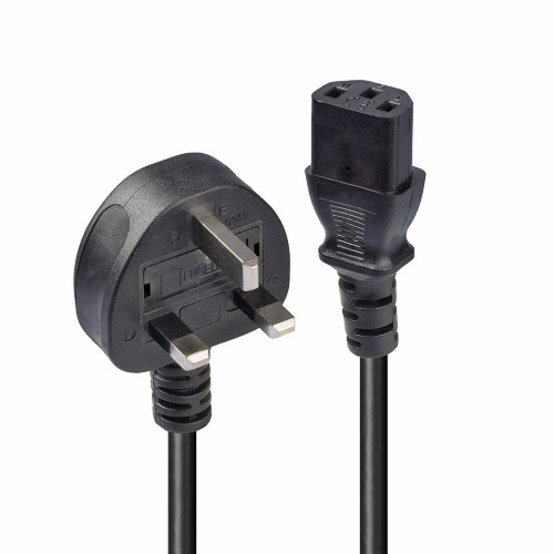 Lindy 15m UK 3 Pin Plug to IEC C13 mains power Cable, Black