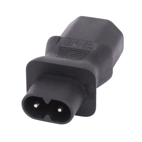 IEC C8 Figure 8 Socket to IEC C13 3 Pin Plug Adapter