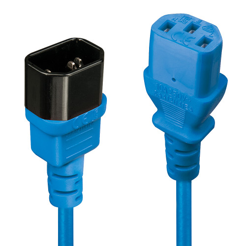 0.5m C14 to C13 Extension Cable, blue,