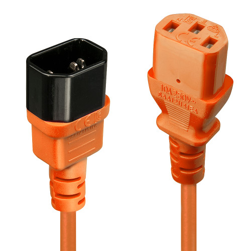 0.5m IEC Extension Cable, Orange