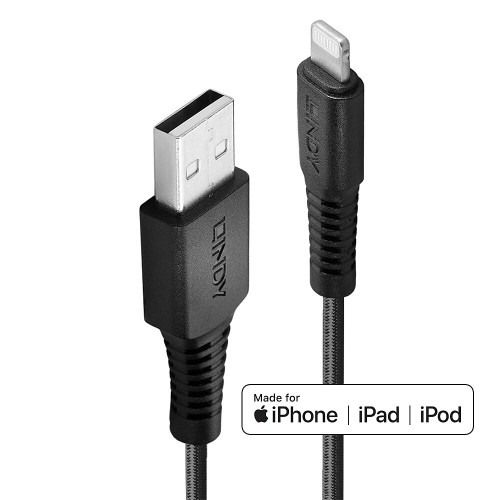 Lindy 0.5m Reinforced USB Type A to Lightning Cable