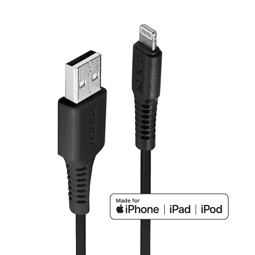 Lindy 0.5m USB to Lightning Cable black