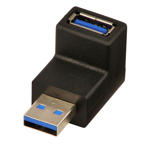 USB 3.2 90 Degree Down Type A Male to A Female Right Angle Adapter