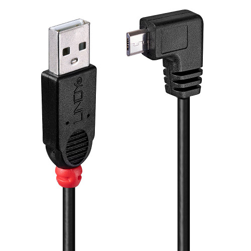 0.5m USB 2.0 Cable - Type A to Micro-B Cable, 90 Degree Right Angle