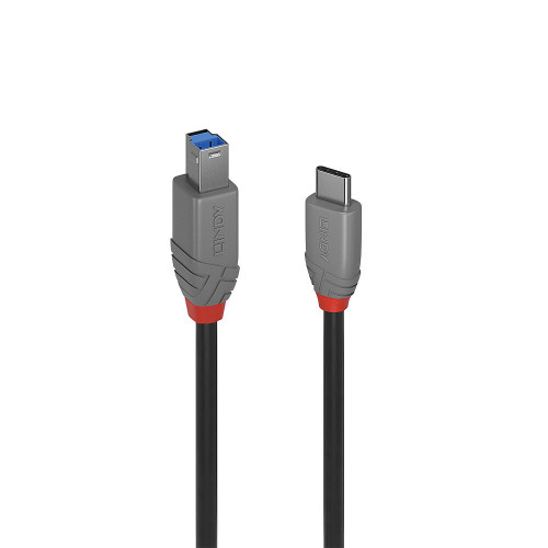 Lindy 0.5m USB 3.2 Type C to B Cable, Anthra Line