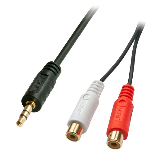 0.25m AV Adapter Cable - 3.5mm Male to 2 x RCA Female