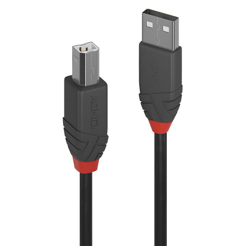 Lindy 0.2m USB 2.0 Type A to B Cable, Anthra Line