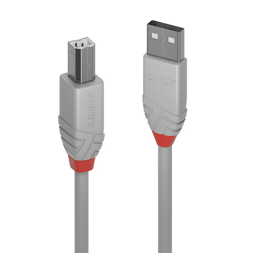 0.5m USB 2.0 Type A to B Cable, Anthra Line, Grey