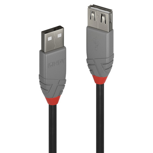 5m USB 2.0 Type A Extension Cable, Anthra Line