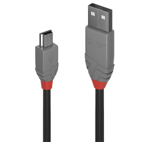 0.5m USB 2.0 Type A to Mini-B Cable, Anthra Line