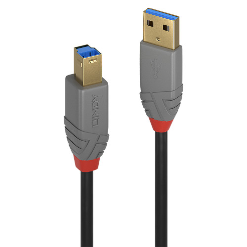 0.5m USB 3.2 Type A to B Cable, 5Gbps, Anthra Line